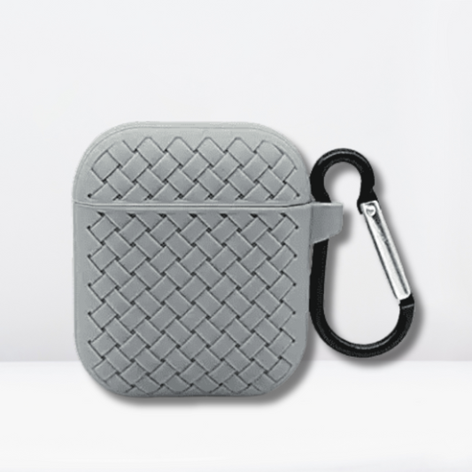 Woven Pattern Silicone Soft Case for AirPods 1/2 (Grey)