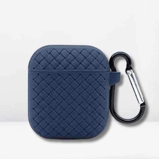 Woven Pattern Silicone Soft Case for AirPods 1/2 (Midnight Blue)