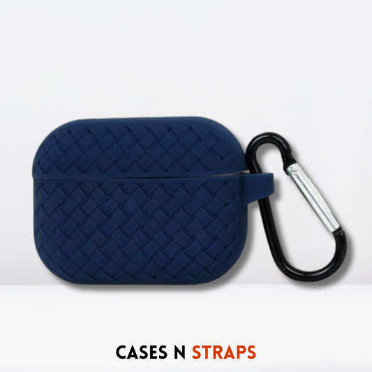 Woven Pattern Silicone Soft Case for AirPods 3 (Midnight Blue)