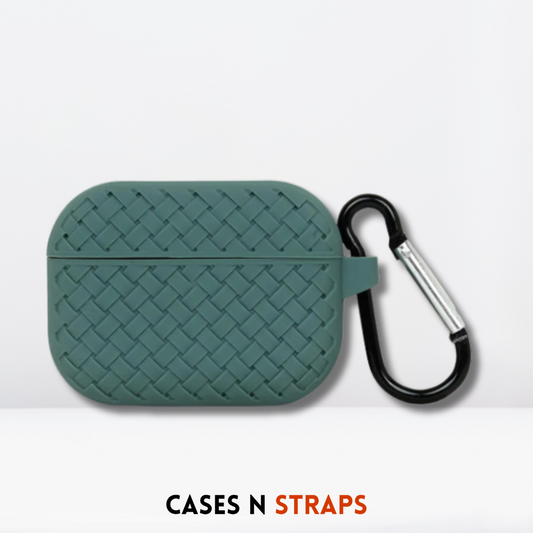 Woven Pattern Silicone Soft Case for AirPods 3 (Midnight Green)