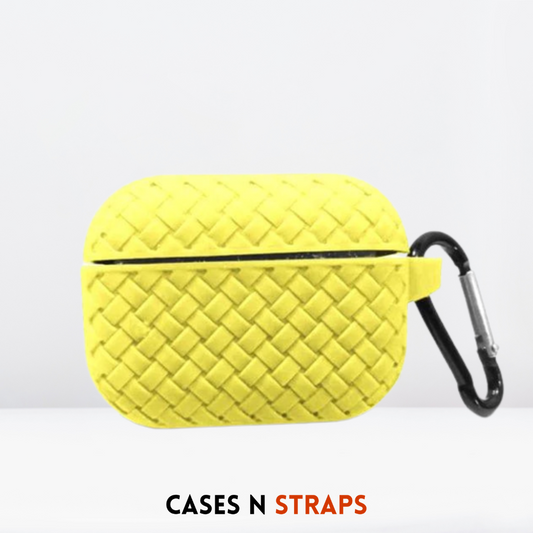 Woven Pattern Silicone Soft Case for AirPods 3 (Yellow)