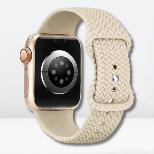 Woven Pattern Silicone iWatch Strap (Beige Color)