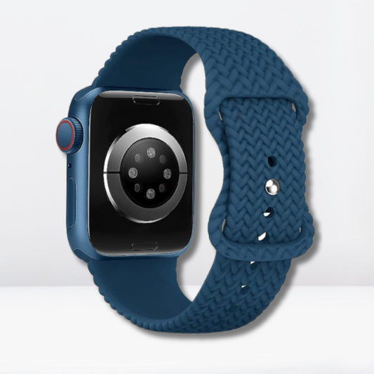 Woven Pattern Silicone iWatch Strap (Blue Color)