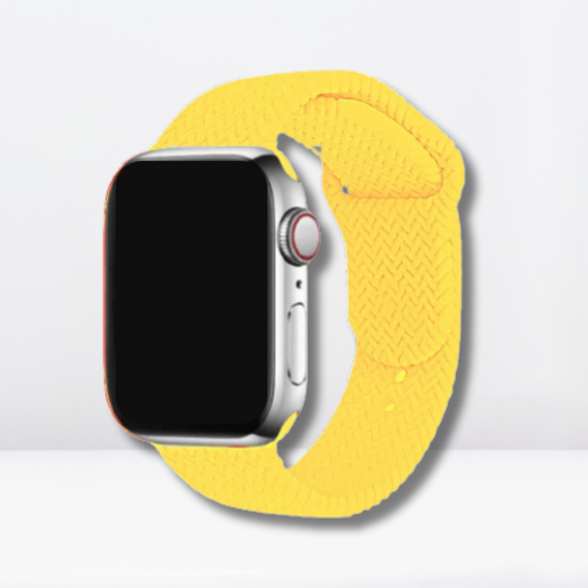 Woven Pattern Silicone iWatch Strap (Yellow Color)