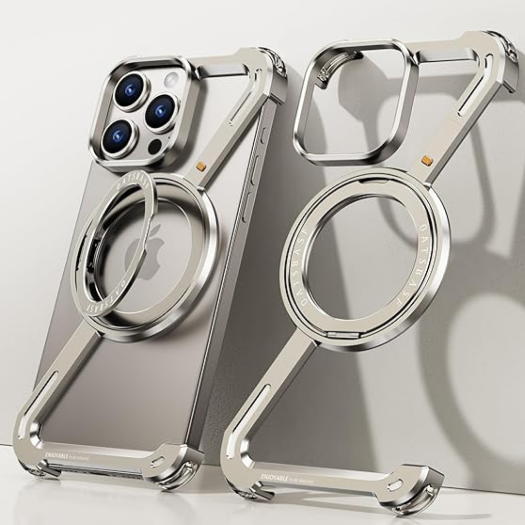Z Metal Frameless Case with MagSafe Magnetic Stand for iPhone 16Pro/16 ...