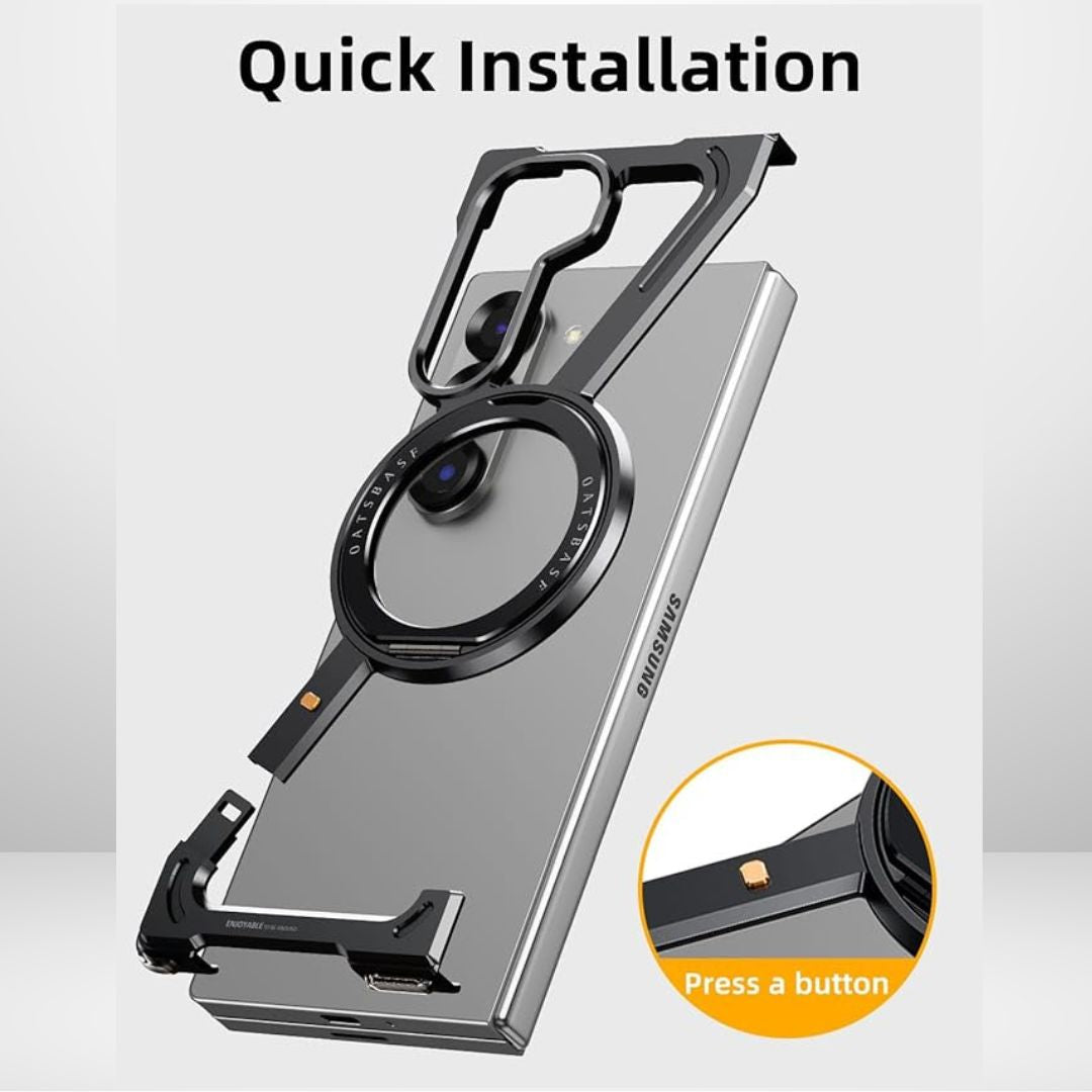Z Metal Frameless Case with MagSafe Magnetic Stand for samsung Galaxy Z Fold5/Fold6